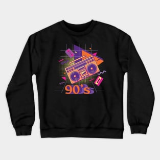 Orange boombox with cassette Crewneck Sweatshirt